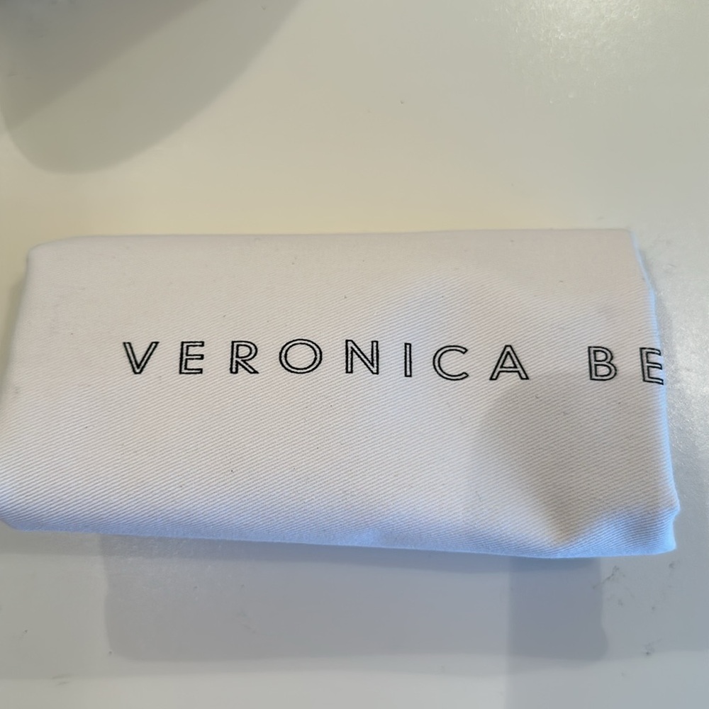 New Veronica Beard Navy and White Striped Fabric Heels with Bow Detail. … - Picture 11 of 11